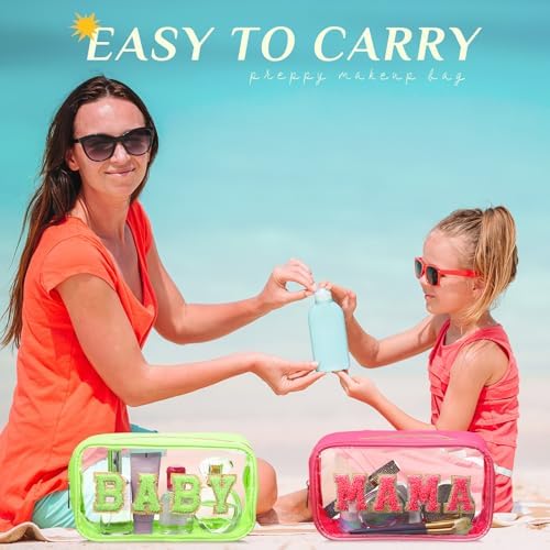 4 Pcs Mama and Baby Toiletry Bag Diaper Bags, Fluorescent Color - Image 4