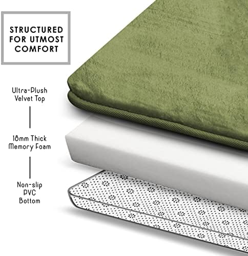 Clara Clark Bathroom Rugs, Velvet Memory Foam Bath Mat, Machine Washable Bath - Image 6
