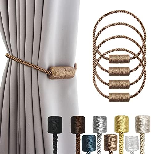 4 Pack Strong Magnetic Curtain Tiebacks Outdoor Elegant Decorative Tie Backs by CurtainTiebacks