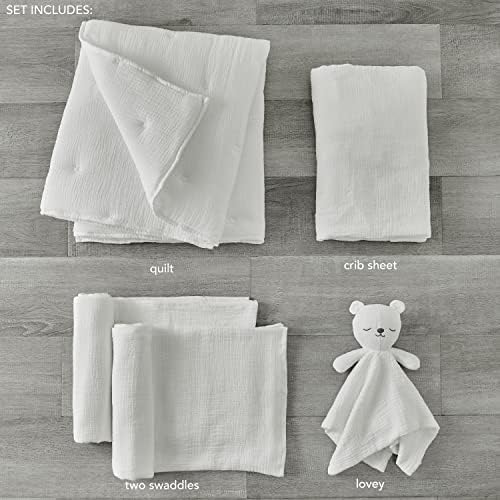 Levtex Baby - Cloud Muslin Crib Bed Set - Baby Nursery Set - White Stars - - Image 2