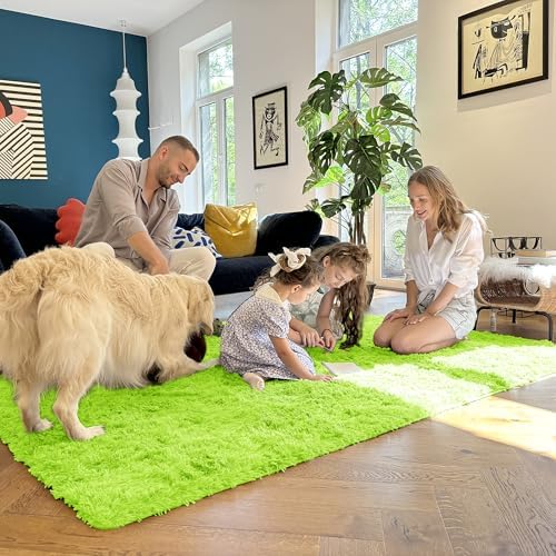 OLANLY 2x3 Machine Washable Small Bedside Rug, Soft Fluffy Shaggy Entryway - Image 7
