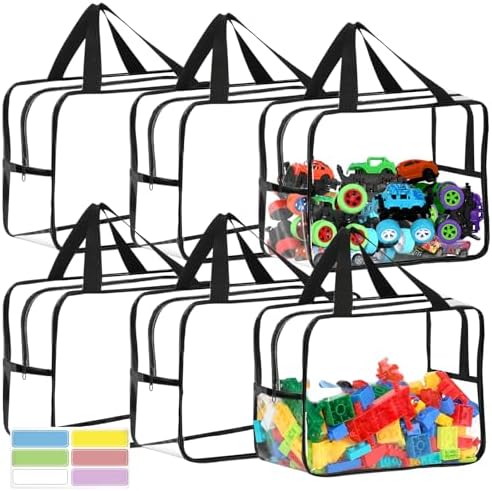 6 Pcs XL Toy Storage Bags Widen Waterproof Clear Toy Organizer by OPELETNNT
