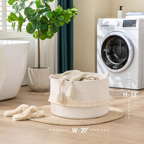 KAKAMAY Large Blanket Basket, Woven Baskets - Image 5