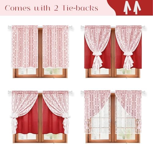 ASPMIZ Linen Kitchen Curtains Double Layers Window Curtain - Image 3