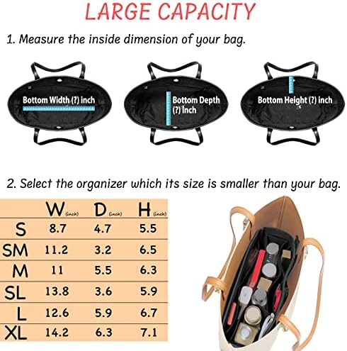 DailyPlus Purse Organizer Insert Felt Bag Organizer Handbag Organizer Insert - Image 6