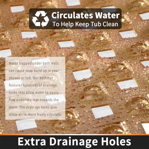 Yimobra Bathtub Mat Non Slip, Super Strong Suction Cups, 27.5"X15.5" Long - Image 3