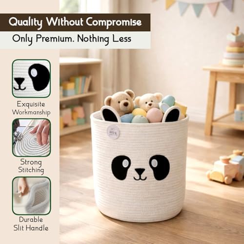 Storage Basket, 14” x 12” Woven Cotton Rope Bin - Image 4