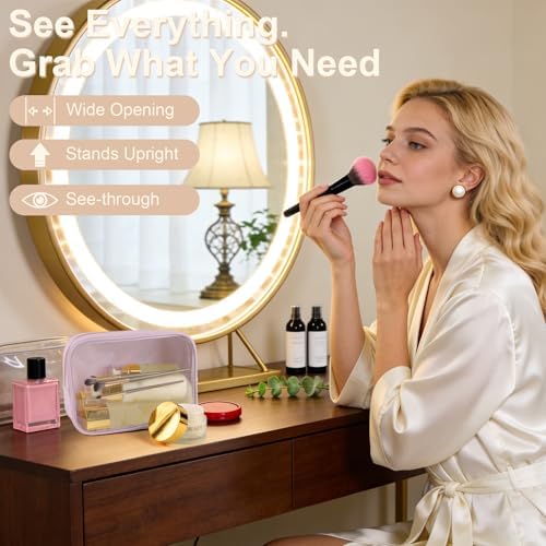 YOPCDJ 4PCS Clear Makeup Bag Set, Waterproof TPU Purse Organizer Pouches - Image 2
