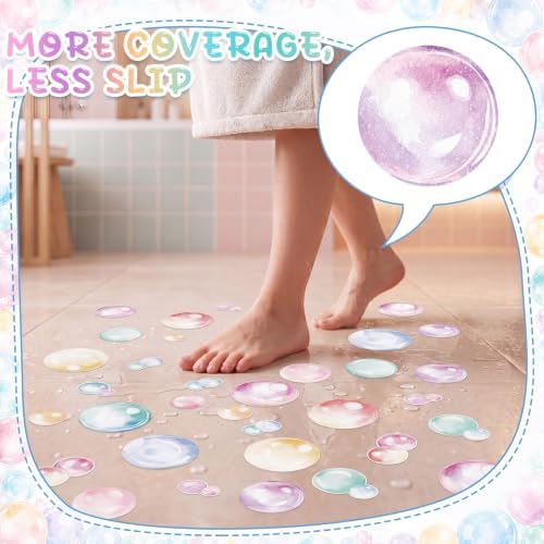 Fullhawl 30 Pcs Pastel Bubble Non Slip Shower Stickers, Bathtub Grip - Image 5