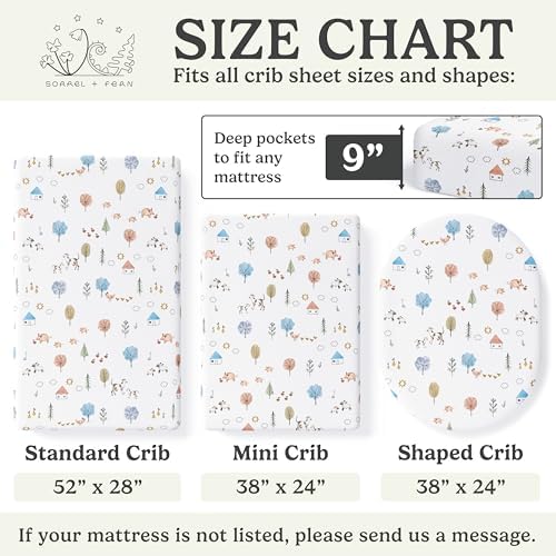 Sorrel + Fern Baby Crib Sheets Neutral, Fitted 2-Pack - Image 6