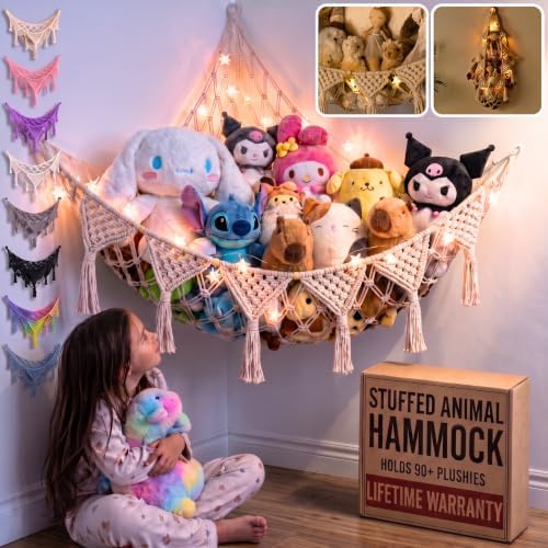 TIDYTEDS Stuffed Animal Hammock Corner | Sturdy Handcrafted Stuffed Animal Net by TIDYTEDS