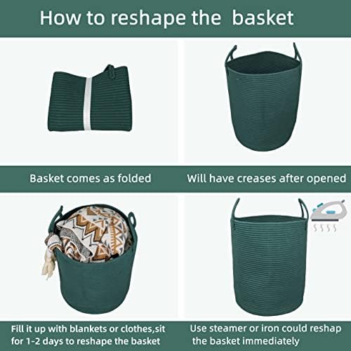 XUANGUO Cotton Rope Laundry Basket Hamper - Image 7
