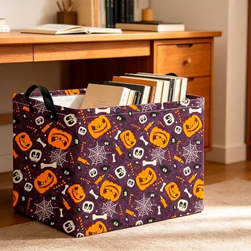 CLOCOR Rectangular Storage Basket, Collapsible Cute Pattern Storage Bin - Image 4