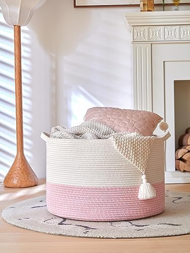 R RUNKA Extra Large Cotton Rope Basket 22" x 14"| Toy Basket - Image 7