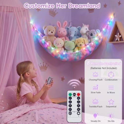 Stuffed Animals Hammock with Remote Control Toy Net Room Decor Storage - Image 3