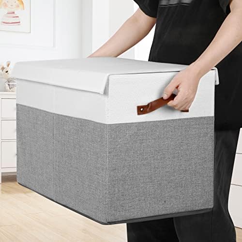 Large Toy Storage Box with Lid, Toy Chest Bin Boxes Basket with Dividers - Image 3