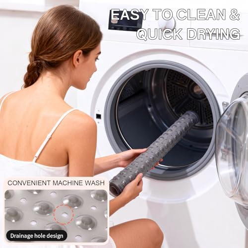 Anti-Slip Bathtub Shower Mat 21×21 Inch Clear Gray - Image 7