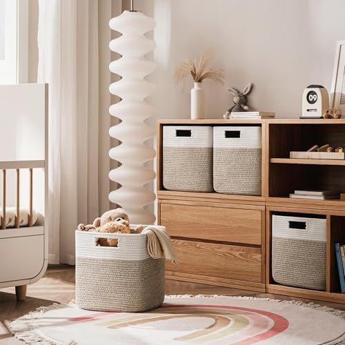 UBBCARE Set of 4 Storage Cubes-11 X 10.5 X 10.5 In, Cotton Rope Basket - Image 5