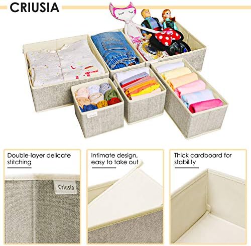 Criusia Underwear Drawer Organizer, 6 Set Foldable Underwear Drawer Organizer - Image 4