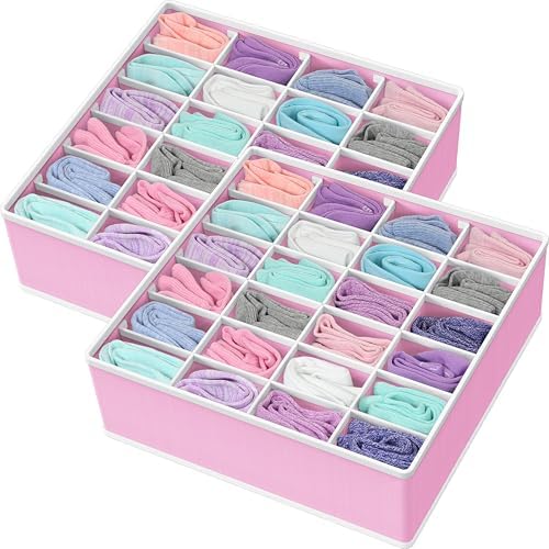 Simple Houseware 2 Pack Closet Sock Organizer, 24 Cell by SimpleHouseware