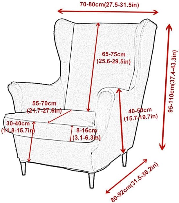 NILUOH Wingback Chair Covers 2-Piece, Armchair Slipcovers - Image 6
