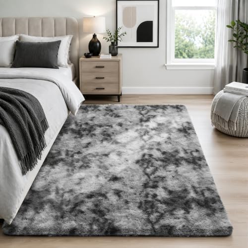 Ophanie Tie-Dyed Grey Area Rugs by Ophanie