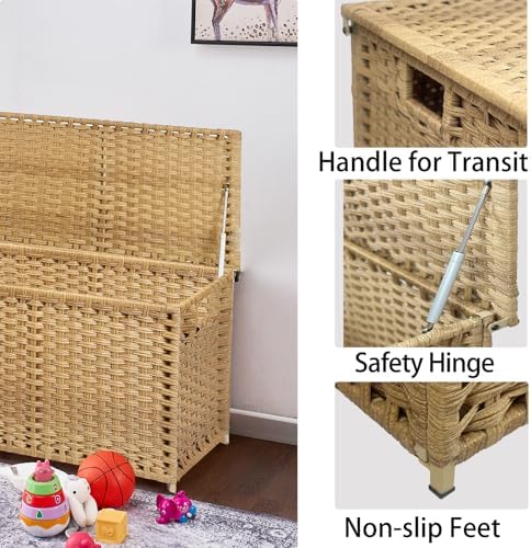 Wicker Storage Trunk, Large Storage Basket - Image 6
