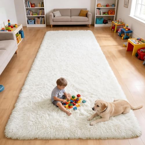 OLANLY 4x11 Area Rugs for Living Room Bedroom, Machine Washable Soft Fluffy by OLANLY