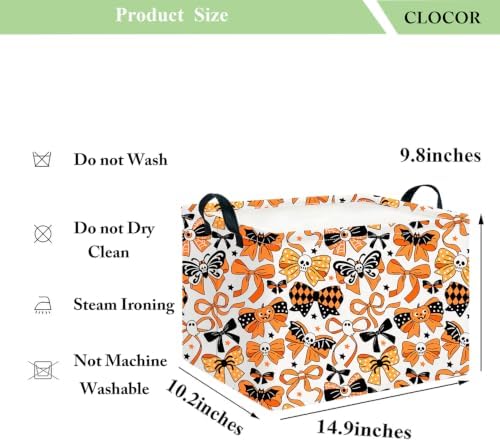 CLOCOR Rectangular Storage Basket, Collapsible Cute Pattern Storage Bin - Image 6