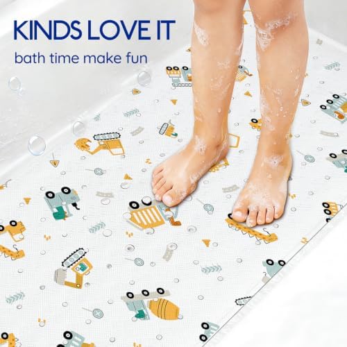 Lnond Kids Non-Slip Bathtub Mat, Extra Long PVC Bath Safety Mat - Image 3