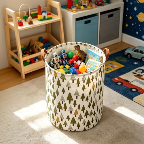 Foldable Waterproof Round Fabric Laundry Basket Home - Image 2