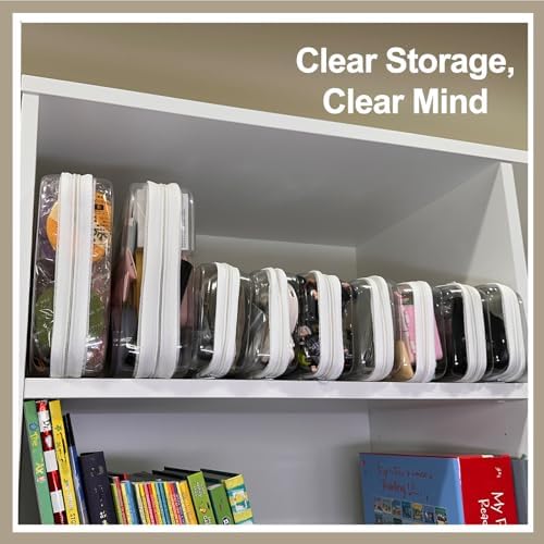4 pcs Clear Zipper Pouches, Hard Shell Zipper Case - Image 6