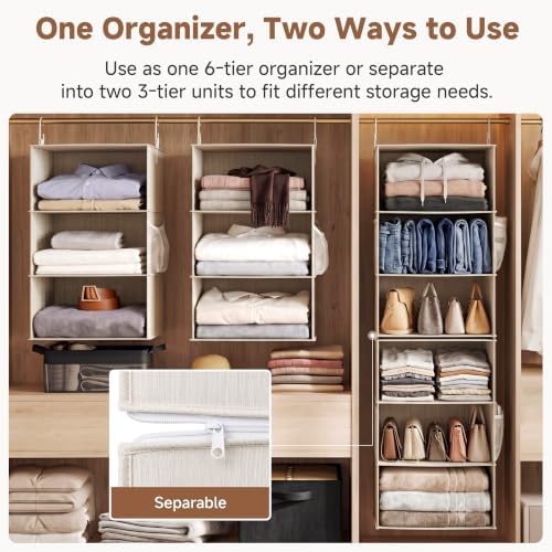 StorageWorks Hanging Closet Organizer, 6-Shelf - Image 3