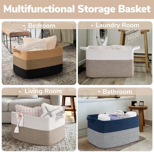 Goodpick 75L Extra Large Woven Blanket Basket - Image 5