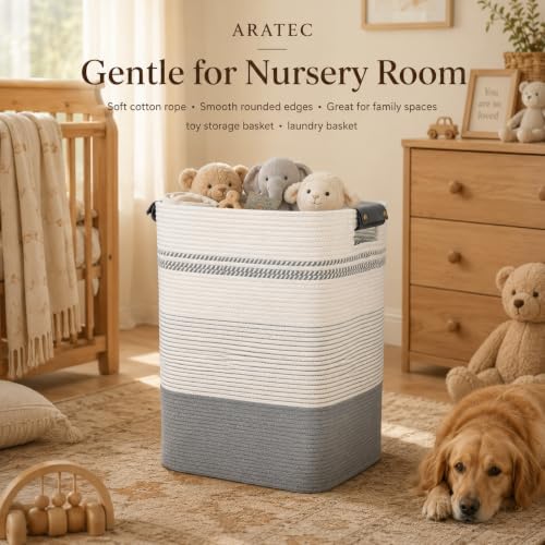 Laundry Hamper, Cotton Rope Laundry Basket - Image 5