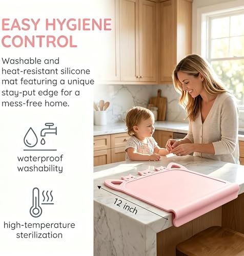 Silicone Toddler Placemat with Teething Table Edge Bumper - Image 3