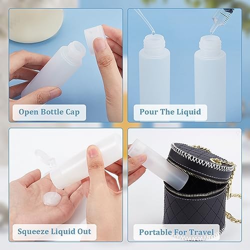 BENECREAT 8 Pack 50ml 1.7oz Clear Squeezable Plastic Sample Flip Cap Bottle - Image 4