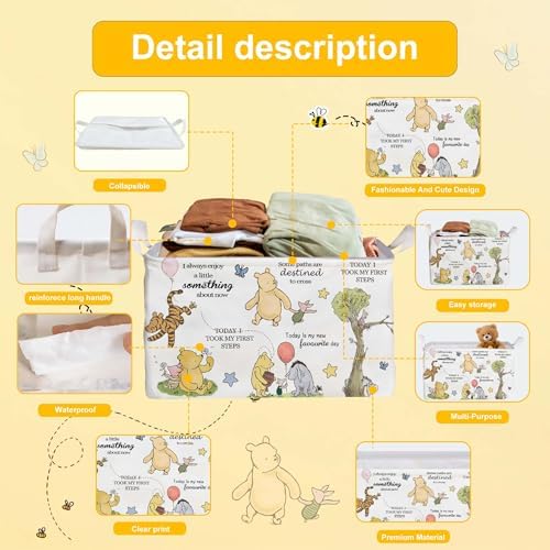 Winnie Storage Basket, The Pooh Nursery Baby Stuff, Winnie Nursery Storage - Image 3