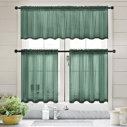 MIULEE Dark Green Window Valance 1 Panel 54W x 18L - Image 6