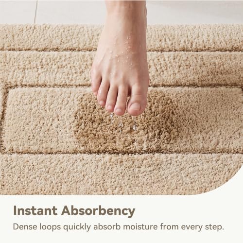 GRANNY SAYS Khaki Bathroom Runner Rug 59" x 24", Soft Microfiber Bath Mat - Image 4