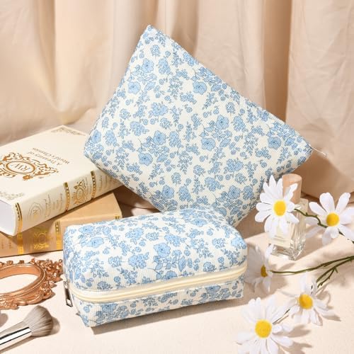 SOIDRAM 2 Pcs Makeup Bag Large Cosmetic Bag Toiletry Bag Makeup Pouch Travel - Image 5