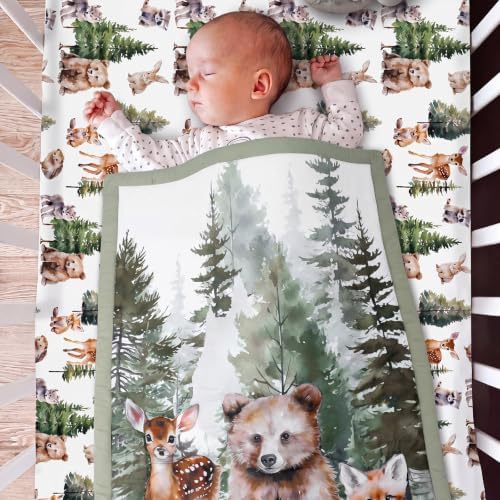 Hahafelt 3 Pcs Woodland Animal Baby Crib Bedding Set - Image 5