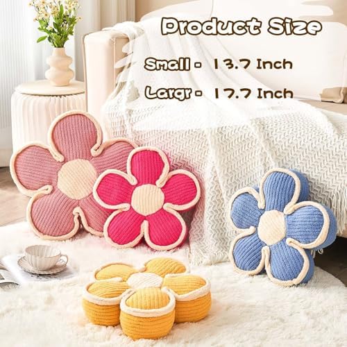 Kcvvcr Soft Flower Shaped Floor Cushion, Decorative Throw Pillow, Cute Seating - Image 3