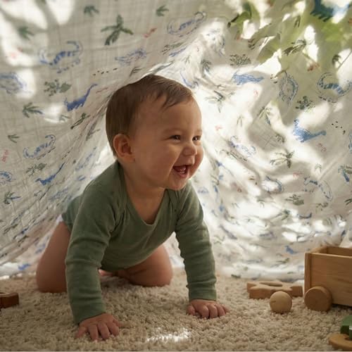 GLLQUEN BABY Muslin Swaddle Blankets 4Pk Receiving Blanket Large 35" x 40" - Image 3
