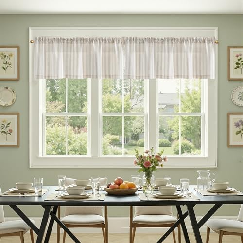 jinchan Linen Stripe Kitchen Valances - Image 4