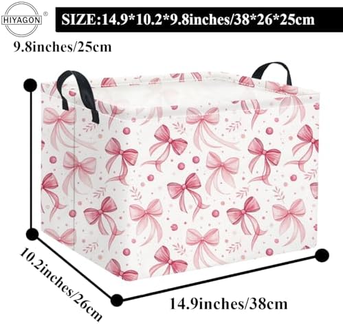 Rectangular Pink Basket for Girls Kids Baby Storage Basket Storage Bin - Image 6