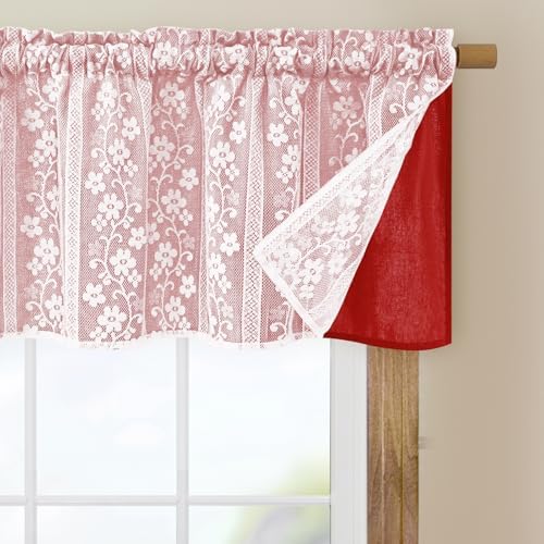 ASPMIZ Linen Valance Curtains Double Layers Window Curtains by ASPMIZ
