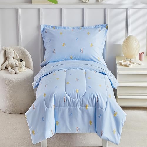 DuShow Cotton Toddler Bedding Set, 4 Piece Toddler Bed Comforter Sets, Includes by DuShow