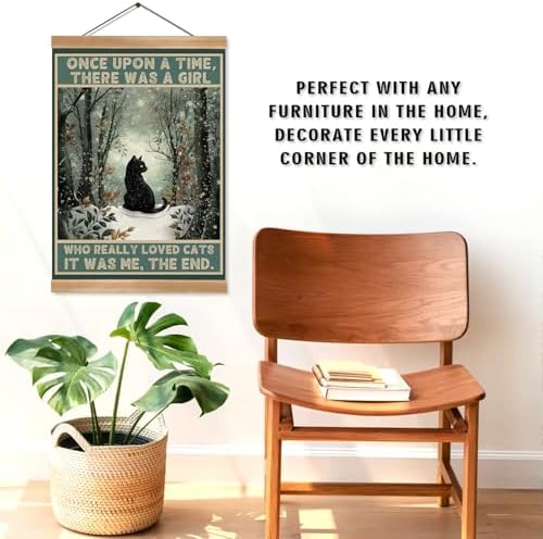 ZTGDA Cat Wall Art, Who Really Loved Cats Wall Decor, Linen Canvas Hanging - Image 7