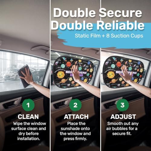 GENANY Neurodiversity Car Side Window Sun Shades 2 Piece 21 x 14 Inch - Image 5